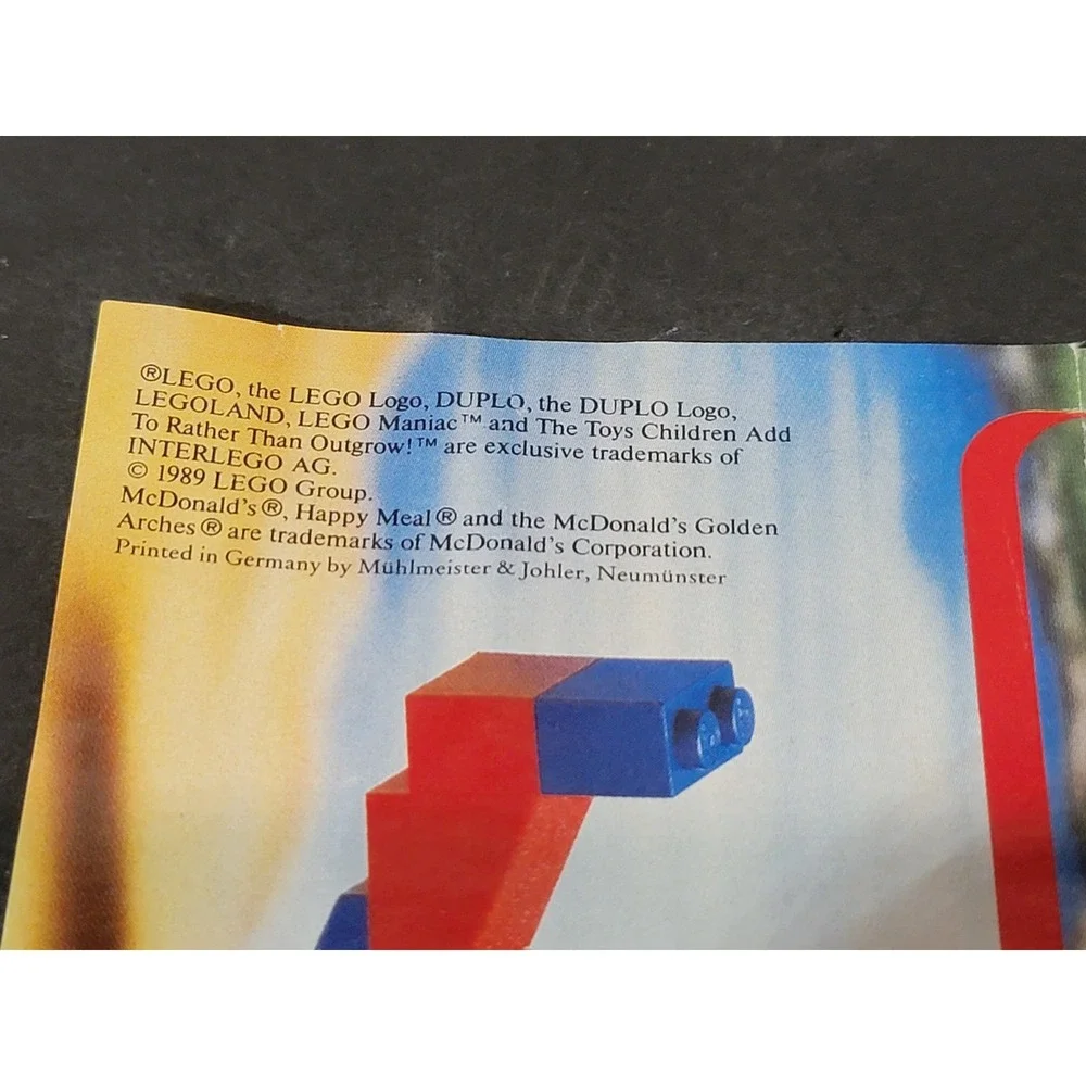 Vintage LEGO McDonald's Promo 1642 Sea Eagle Instructions‎ Sheet